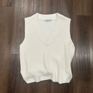 Abercrombie Cream Knit Sleeveless Sweater Vest